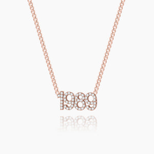Kids Iced Year Necklace w/ Cuban Chain