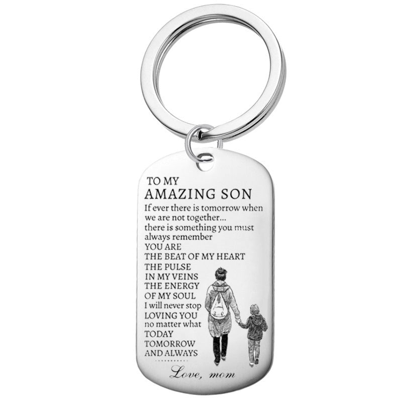 To My Amazing Son - Dog Tag Necklace with Stainless Steel Pendant Inspirational Gift