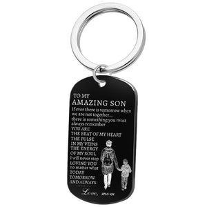 To My Amazing Son - Dog Tag Necklace with Stainless Steel Pendant Inspirational Gift