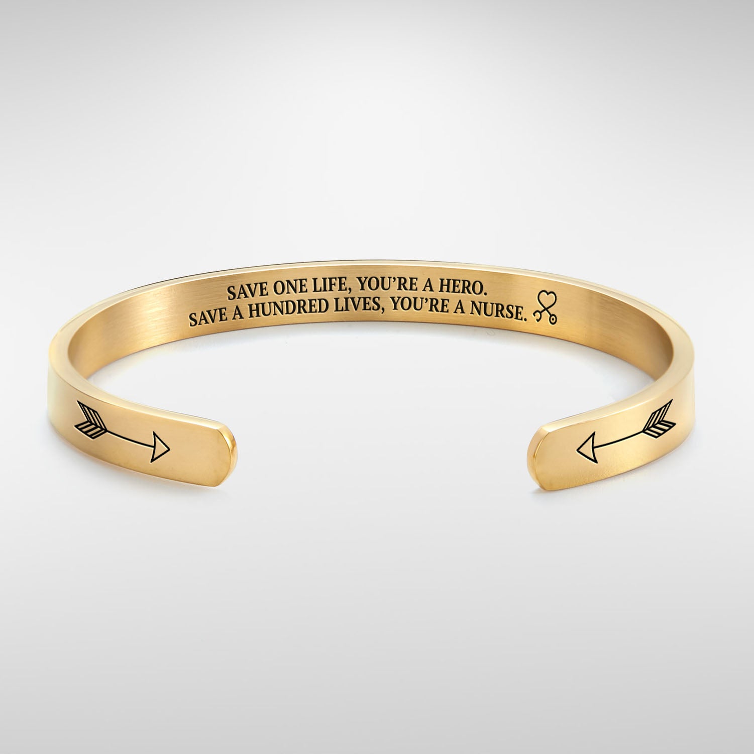 Save a hundred lives, You're a nurse Cuff Bracelet bracelet with gold plating