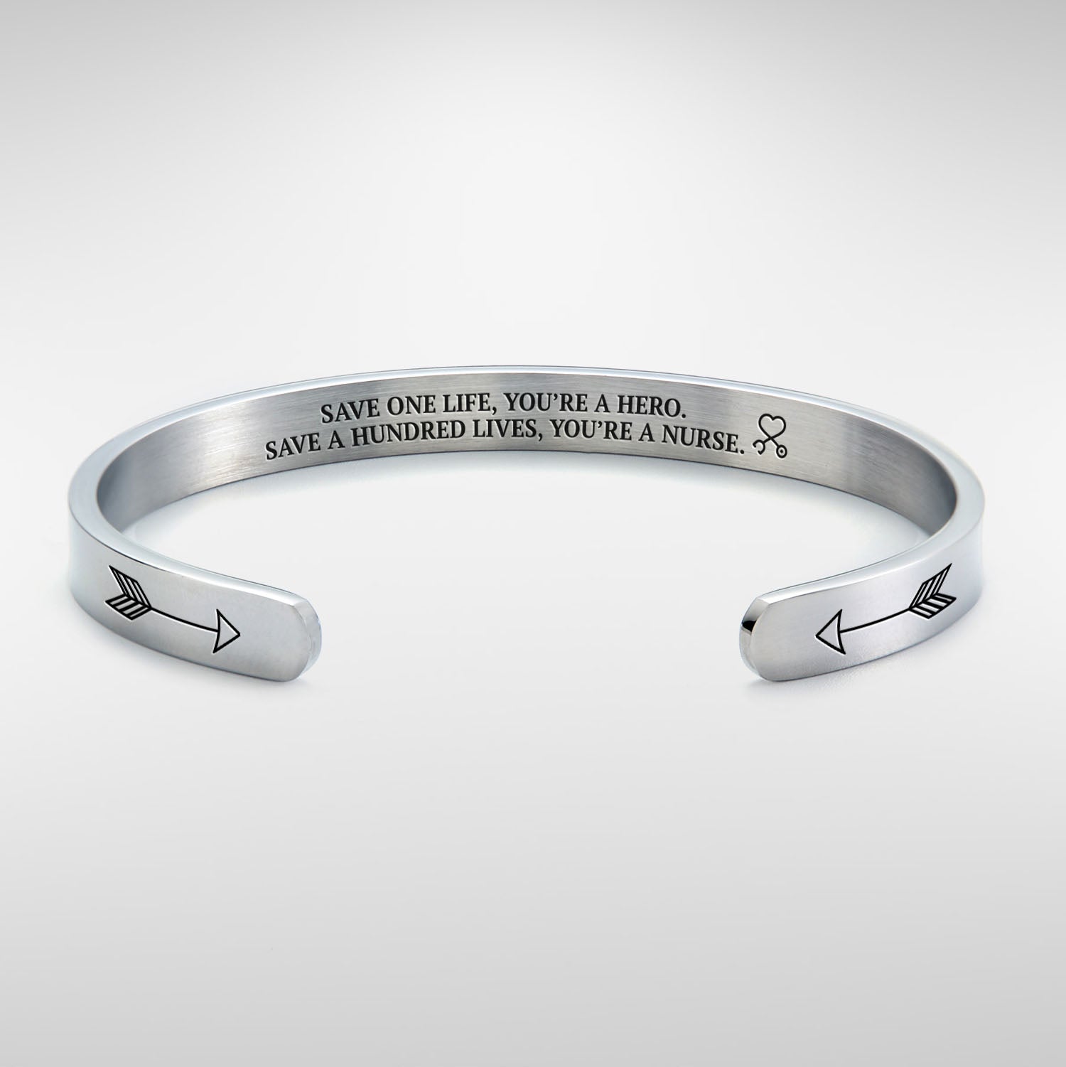Save a hundred lives, You're a nurse Cuff Bracelet bracelet with silver plating