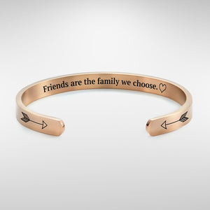 Friends are the Family We Choose Cuff Bracelet bracelet with rose gold plating