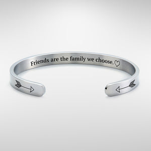 Friends are the Family We Choose Cuff Bracelet bracelet with silver plating