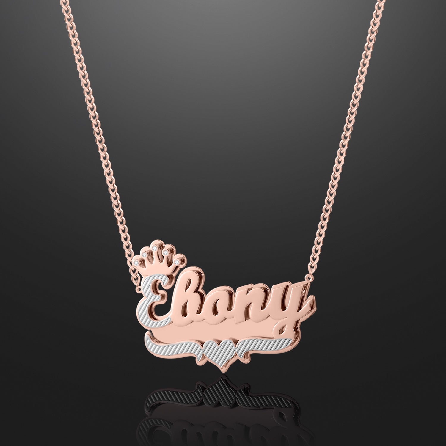 Double Plated Royal Name Necklace w/ Cuban Chain