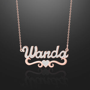 Kids Iced Heart Name Necklace