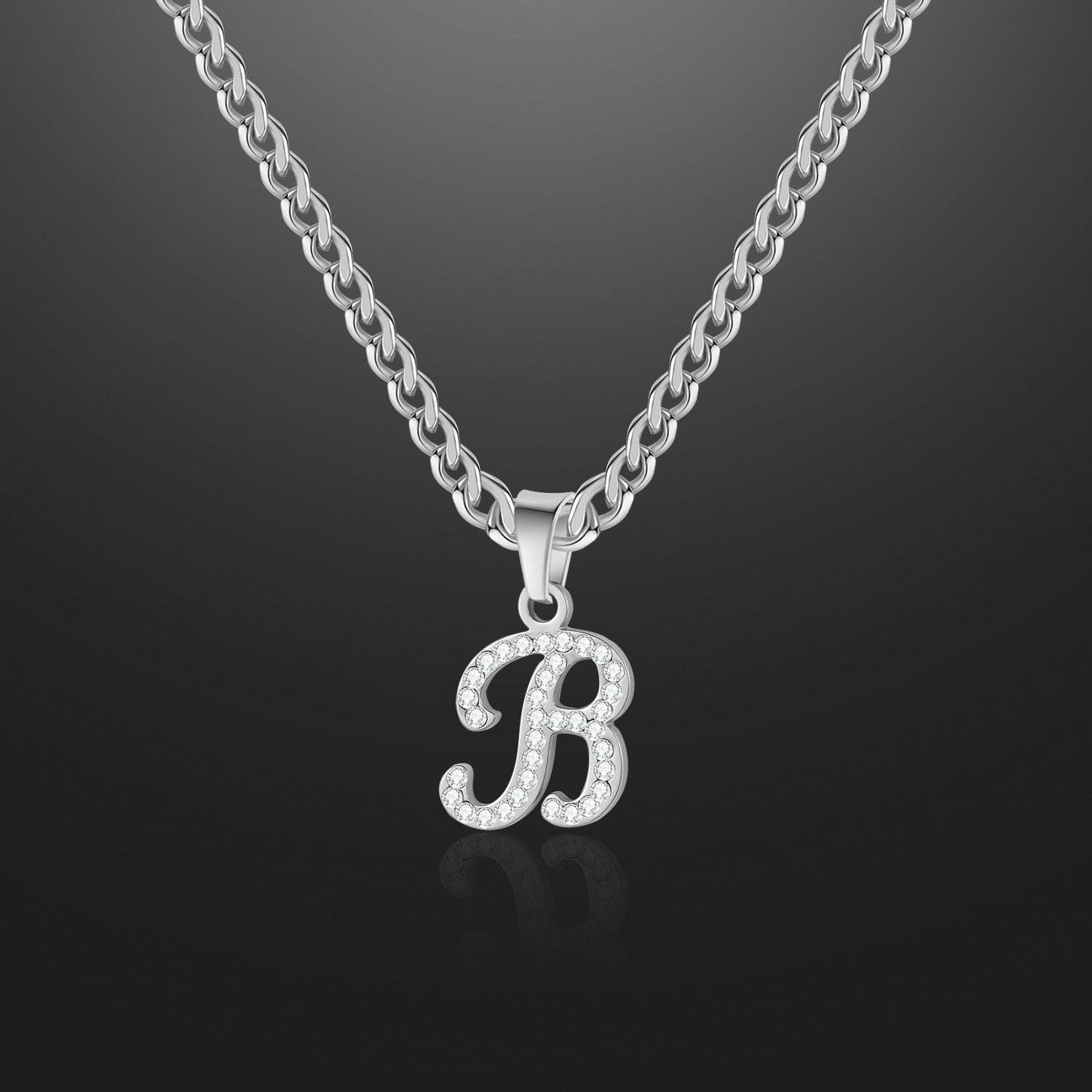 Script Iced Letter Necklace