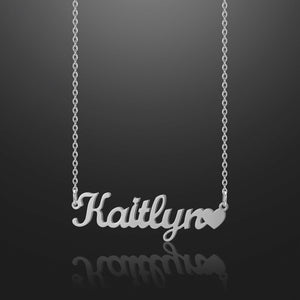 Kids Name Heart Necklace