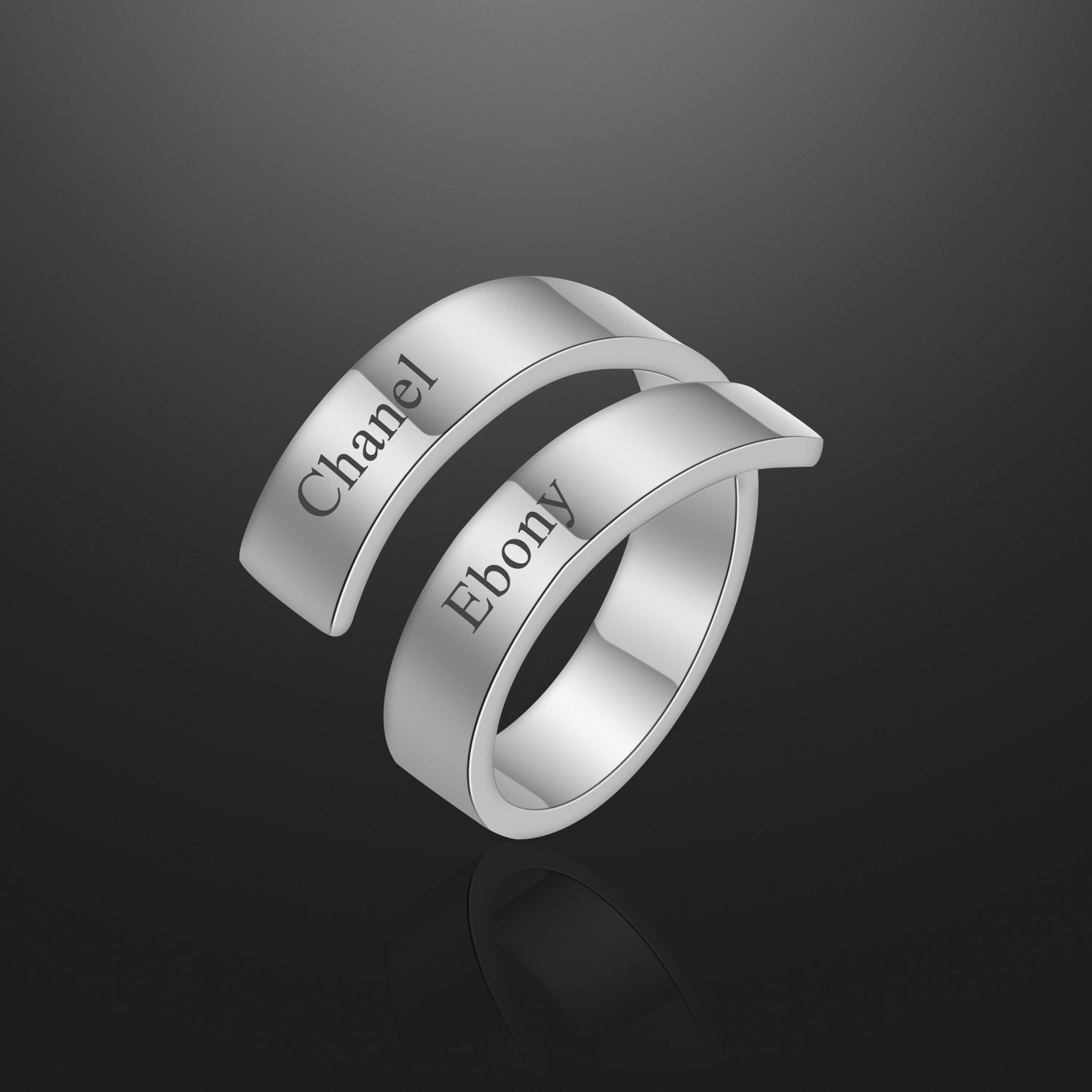 Double Engraved Name Ring