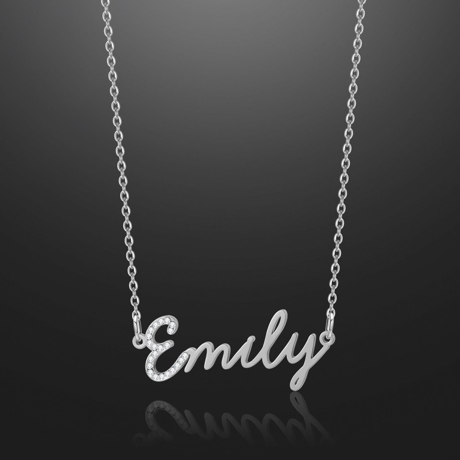 Iced Letter Script Name Necklace