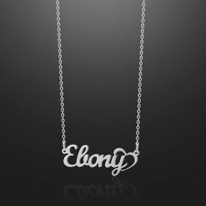 Crescent Heart Name Necklace