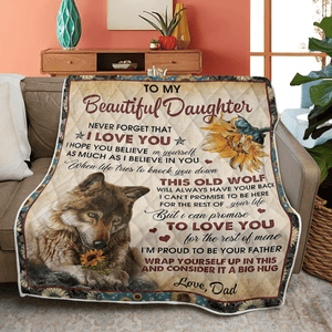 50% OFF Best Gift - Dad To Daughter-I LOVE YOU - Blanket