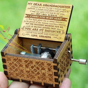 Grandpa to Granddaughter ( I LOVE YOU NOW AND FOREVER ) Engraved Music Box