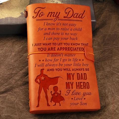 Son To Dad - My hero,I love you - Vintage Journal