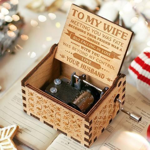 To My Wife ( Love With You ) Engraved Music Box