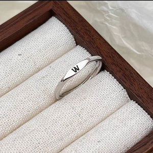 Silver Initial Signet Ring