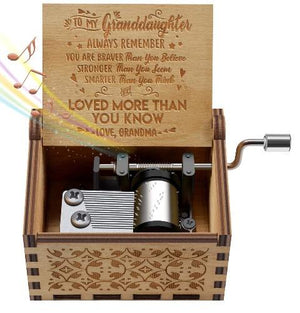 Grandma To Granddaughter ( You Are Loved More Than You Know ) Engraved Music Box
