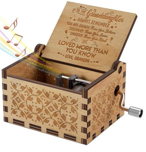 Grandpa To Granddaughter ( You Are Loved More Than You Know ) Engraved Music Box