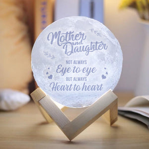 Mother And Daughter - Always Heart To Heart Moon Lamp