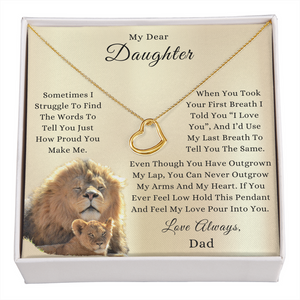 Dad To Daughter - Delicate Heart Necklace